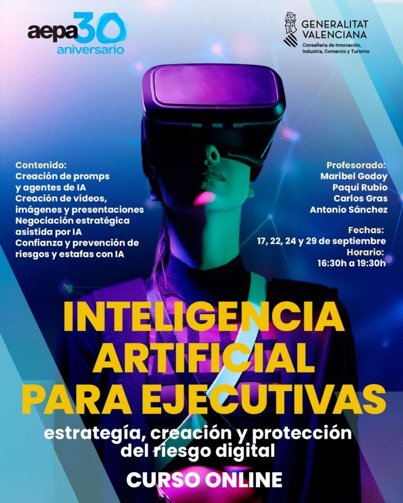 Cartel curso formativo IA para Ejecutivas de AEPA en Alicante